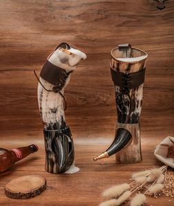 Soporte de cuerno para beber Vikingo, estilo Animal, Material orgánico hecho a mano ecológico, decoración del hogar para vino, hidromiel, taza de cerveza - Product Image 5