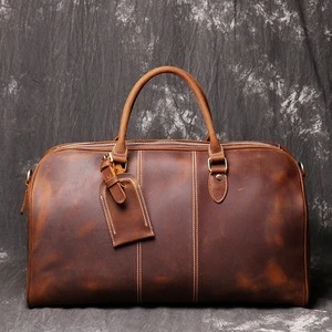 Custom Vintage Hand Carry Large Capacity <b>Bag</b> of <b>Travel</b> Weekender Genuine Leather Baggage <b>Travel</b> <b>Bags</b> for <b>Men</b> - Product Image 1