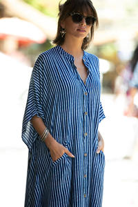 Kaftan imprimé pour femmes avec détails de col travaillés, kaftan fluide pour femmes aux imprimés spectaculaires, mode féminine - Product Image 5