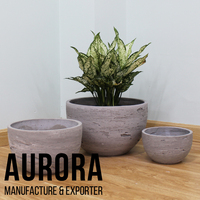 Penjualan Langsung Pabrik Desain Kustom Pot Semen Fiber dengan Lubang Drainase, Finishing Ramah Lingkungan, Harga Pabrik untuk Rumah dan Taman