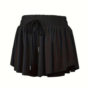 Short chaud élastique taille haute pour femme Couleur unie Slim Fit Sports et Yoga Short portable à l'extérieur - Product Image 1