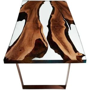 Table d'appoint ronde en bois époxy de meilleure qualité Pieds en métal Table d'appoint moderne en résine époxy Table basse époxy de luxe - Product Image 4