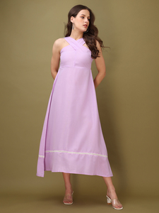 Robe à col licou sans manches et évasée pour femmes - Product Image 6