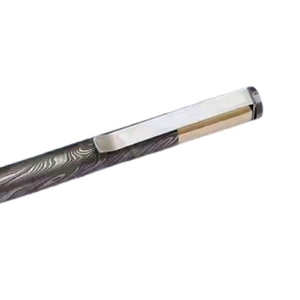 Cadeau de promotion publicitaire en vrac imprimé sur mesure stylo à bille à encre de qualité de transfert de chaleur stylo en acier damas vierge - Product Image 2