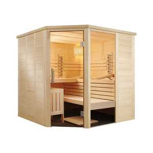 Sauna Híbrida de Infrarrojos y Tradicional Spruce Lime para 4-5 Personas, Entrada en Esquina, para Gimnasio Interior, Madera Sólida de Hemlock, 1 Año de Garantía - Product Image 1