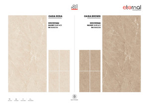 Carreaux en porcelaine vitrifiée haut de gamme 600x1200 mm, texture lisse de travertin, élégant grand format pour revêtement de sol - Product Image 3