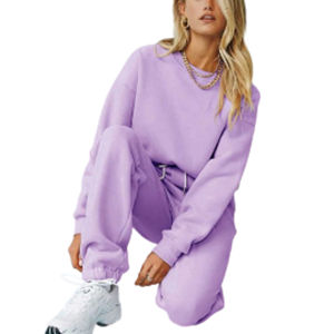 Alta calidad personalizado señoras OEM Crop Chándal gimnasio entrenamiento Jogging traje de gran tamaño poliéster algodón al por mayor mujeres chándal - Product Image 3