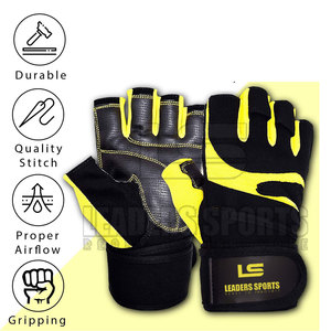 Guantes de Gimnasio para Hombre, de Cuero Antideslizante, Medios Dedos, Transpirables, con Correa Ajustable para la Muñeca, para Levantamiento de Pesas - Product Image 6