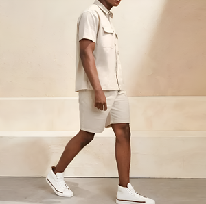 Men's Custom Printed Logo Embroidered <b>Crocheted</b> Summer Terry Two-Piece Cotton Casual Sweat Suit <b>Set</b> Quick Dry - Product Image 4