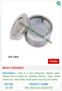 Contenedor de malla de acero GS 560 para herramientas de joyería Se requiere voltaje de 220V - Product Image 2