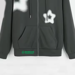 Sweat-shirts à fermeture éclair pour hommes de haute qualité, coupe classique, nouvelle mode, couleur unie personnalisée, vêtements décontractés, 100% coton molletonné/éponge française - Product Image 2