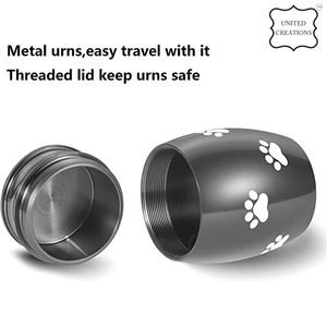 Urnas de cenizas de cremación con estampado de pies Esmalte con urnas de cremación de color negro y plateado con cenizas hechas a mano de nueva forma - Product Image 6