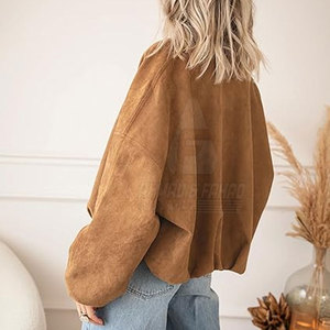 Veste d'hiver en daim et tricot pour femme, durable, respirante, écologique, pour un usage quotidien, voyage et confort - Product Image 4