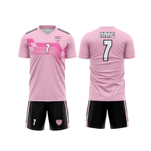 Conception personnalisée OEM Uniforme de football sublimé à col en V Tissu polyester respirant sans couture à séchage rapide comprenant des chaussettes et des sacs - Product Image 2