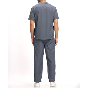 Top médico con cuello en V para Hombres: uniforme de hospital, uniformes de enfermería, juego de uniformes quirúrgicos con paneles de malla y cuatro bolsillos - Product Image 6