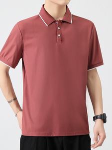 Nueva Camiseta Polo de Verano para Hombre, Color Sólido, Seda Helada, Secado Rápido, Combinable con Todo, Casual, Solapa, Estilo Ejecutivo, Nailon - Product Image 4