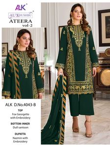 Vêtements ethniques indiens et pakistanais aux couleurs étonnantes Offre spéciale Costume Salwar en Georgette avec broderie Fournisseur de Surat - Product Image 2