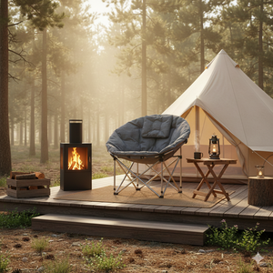 Chaise de <span class=keywords><strong>camping</strong></span> pliante moderne et légère avec appui-tête rembourré, confortable, en forme de soucoupe, avec cadre en acier, imperméable, pour l'extérieur - Product Image 6