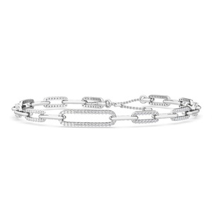 Trendy Linking Designer S925 Pulsera de moissanita de plata en eslabones de diamantes modernos chapados en oro amarillo y acabado de alto brillo - Product Image 5