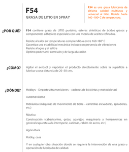 Spray lubrificante al grasso di litio con diffusore lungo F5 400 ml. (Faren 959SDESPPT) - Product Image 2
