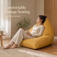 Fauteuil pouf moderne pliable et extensible avec rembourrage en billes EPS, siège de relaxation en tissu doux pour salon et chambre à coucher