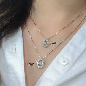 Collier pendentif en diamant Moissanite VVS, best-seller, avec design en forme de larme en or 14 carats pour femmes, tendance à bas prix - Product Image 1