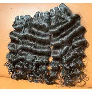 100% Virgin Raw Indian Unprocessed Human Hair Extensions 26 Inches Natural Curly Flat Weft <b>Wigs</b> Cuticles Aligned <b>Braiding</b> Soft - Product Image 3