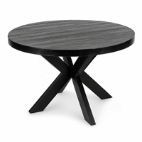 Table à manger pliante industrielle moderne en bois de manguier noir, fabriquée à la main |   Bois massif pour la maison, l'hôtel, le restaurant, utilisation Akku Arts Rajasthan