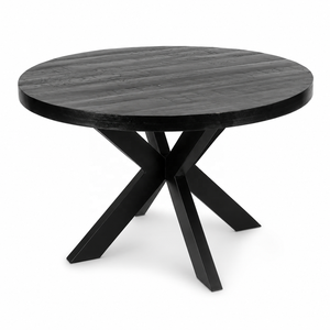 Black Mango Wood Handmade Industrial Modern <b>Foldable</b> Dining <b>Table</b> | Solid Wood Home Hotel Restaurant Use Akku Arts Rajasthan - Product Image 1