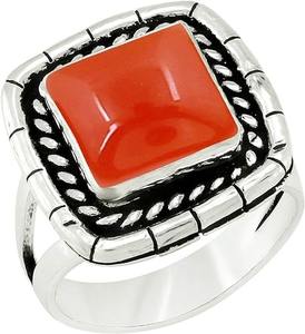 Piedra preciosa cornalina, Color naranja, forma cuadrada, Plata de Ley 925 sólida, anillo hecho a mano, joyería, anillo de plata de ley, joyería - Product Image 5