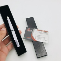 Pince à épiler professionnelle blanche de qualité supérieure, logo personnalisé, acier durable, pointes biseautées et pointues, réutilisable, antistatique, durable
