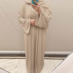 Ensemble Abaya 2 pièces pour femmes, arabe modeste, ouvert devant Abaya assortie Hijab islamique musulman Jilbab turc robe de prière traditionnelle - Product Image 3