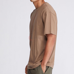 T-shirt en coton épais pour hommes T-shirt vierge surdimensionné T-shirt graphique sérigraphié personnalisé de haute qualité - Product Image 1