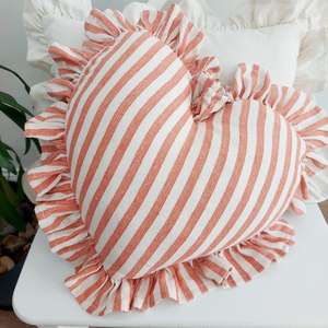 <b>Black</b> Heart Bohemian Cotton Striped Ruffle Flange Pillow Covers Decorative Frill Ruffle <b>Throw</b> Pillow Boho INDIAN Designer Pillow - Product Image 4