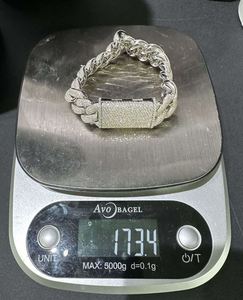 Bracelet en argent sterling 925 Moissanite VVS Bracelets et bracelets en diamant de 20mm de 8 pouces plaqués or blanc - Product Image 6