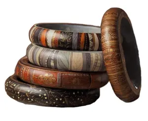 Wooden Patterns Resin Bracelets in Various Colors for Women and Girls Colorful Bangles and Bracelets