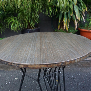 โต๊ะคาเฟ่ไม้ไผ่ทรงกลม CFB002 ขนาด 60 ซม. ขาเหล็กสีน้ำตาล สำหรับร้านอาหาร โรงเรียน พื้นที่กลางแจ้ง ห้องนั่งเล่น และโรงแรม - Product Image 2
