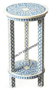 Taburete Ecológico con Incrustaciones de Hueso - Diseño Moderno Hecho a Mano y Duradero para Decoración del Hogar y Sala de Estar - Product Image 3