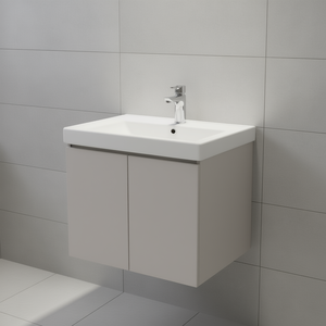 Mueble de Baño Vieste de 60 cm con Lavabo, 2 Puertas, Color Gris Perla, Madera - Product Image 3