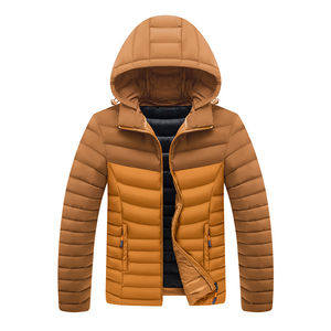 Men's Winter Puffer Jacket Custom Made High Quality Coated Breathable Outdoor Long Sleeve Hooded Collar <b>Waterproof</b> Windproof - Product Image 2