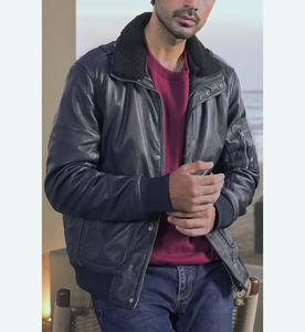 Veste en cuir véritable de vachette noire tendance pour homme, fabriquée sur mesure au Pakistan, col rabattu, accessoires d'extérieur pour l'hiver, meilleur prix - Product Image 1