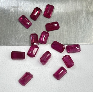 Rubí Birmano Natural de Primera Calidad, Calentado, Corte Octogonal de 3x5 mm, Color Rojo Rosado, Gema Suelta para Hacer Pulseras y Pendientes - Product Image 3