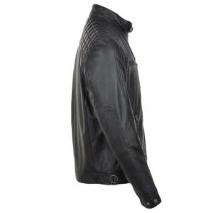 Veste en cuir pour hommes de style le plus récent du fabricant professionnel col montant avec logo avant manteau d'hiver à manches longues - Product Image 6