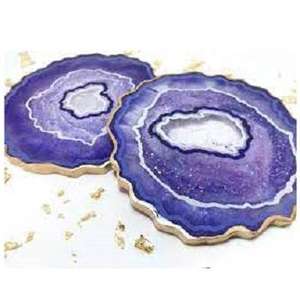 Plateau à parfum décoratif en résine peint à la main, écologique, rose, fait sur mesure, ensemble de plateau et de sous-verre - Product Image 2