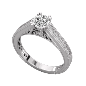 Anillo de Diamantes Cultivados en Laboratorio de 10K para Mujer, Corte Brillante - Product Image 5