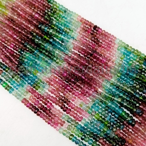 Perles rondelle à facettes multiples en tourmaline, perles de pierres précieuses en tourmaline naturelle, perles rondelle de tourmaline, perles en vrac en gros - Product Image 6