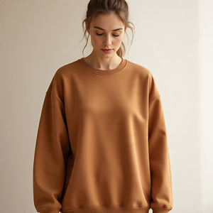 เสื้อกันหนาวขนแกะโพลีเอสเตอร์โอเวอร์ไซส์สำหรับผู้หญิงเสื้อสเวตเตอร์ขนแกะสีดำระบายอากาศแบบลำลองมีฮู้ดเสื้อกันหนาวแบบสวมหัวออกแบบได้ตามต้องการ - Product Image 4