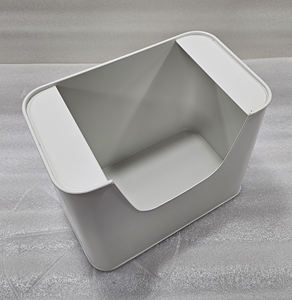 Luxury White Rectangle <b>Metal</b> Iron Desk Organizer Matt White Trimmed Collars with Lacquer Technics for Office <b>Storage</b> Boxes <b>Bins</b> - Product Image 3