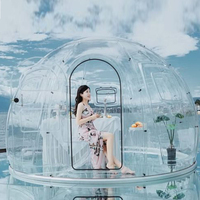 Dôme géodésique transparent d'extérieur de 3,6 m, petit igloo, tente de restaurant, tente de jardin transparente, dômes igloo pour salle à manger/café