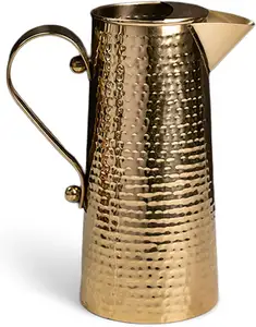 Hammered Design Pitcher With Curved Handle Is Perfect Piece For Any Table Setting For Event Party Also Ideal For Entertaining